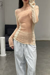 BASERANGE long-sleeved T-shirt TOSU-CG-SP24 pink camel